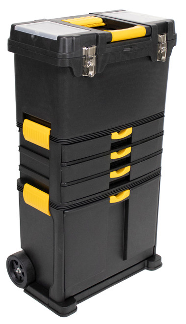Erie Tools Heavy-Duty Portable Toolbox Organizer with Foldable Auto-Locking Handle & 3 Detachable Storage Compartments