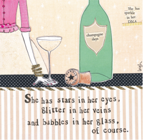 Bubbles in Her Glass Card