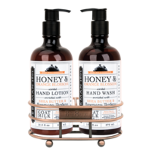 Scented with sparking white nectarine and juicy orange, with a burst of fresh peony and a hint of honey. (And the great scent is inspired by the 100-year-old Beekman Mock Orange bushes & our buzzing Beekman bee hives.) 

Hand Lotion – Awaken your skin with our moisturizing hand lotion with reparative shea butter. Our farm to skin formula with mineral rich goat milk leaves hands soft and nourished.

Hand Wash - Our Honey & Orange Blossom Goat Milk Hand Wash moisturizes your hands while gently cleansing. Essential ingredients are blended together for their moisturizing, balancing and skin protecting properties.