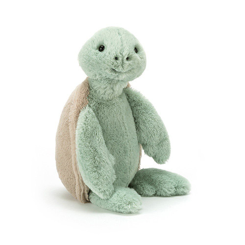 This Bashful gentle turtle has a soft grey-beigey shell and flopsy, minty, chunky flippers! A perfect companion for trips to the seaside, this swimming sweetie is funny and friendly. Dive in and snuggle up!
SAFETY & CARE
Tested to and passes the European Safety Standard for toys: EN71 parts 1, 2 & 3 for all ages.
Suitable from birth. Huge and Large sizes - please do not leave in a cot/ crib.
Hand wash only; do not tumble dry, dry clean or iron. Not recommended to clean in a washing machine.
Check all labels upon arrival of purchase.