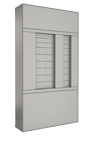 Example of front view Of ReliaGear neXT SuperBox Panels to demonstrate covers. This is not necessarily this exact panelboard part number.