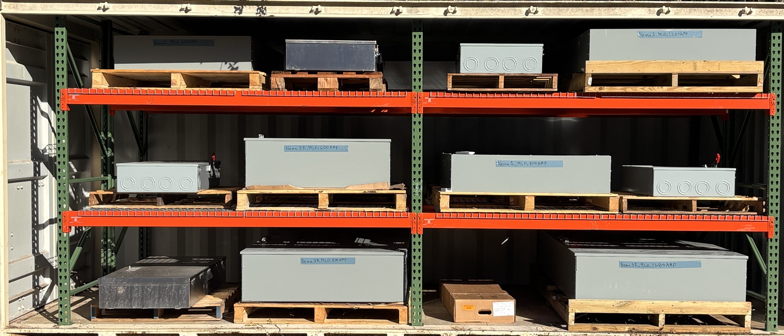 Actual ABB ReliaGear panelboard inventory at Industrial Electric Supply