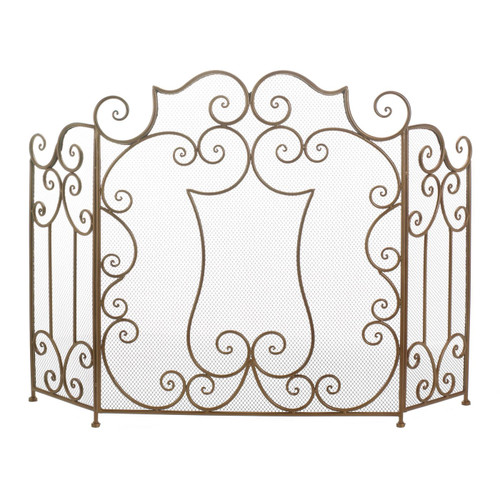 Contemporary Scroll Design Fireplace Screen - Modern Home Decor Accessory Contemporary Scroll Design Fireplace Screen - Modern Home Decor Accessory