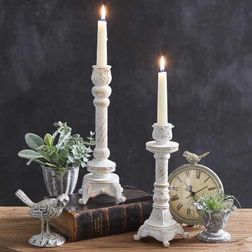 Set of Two Balmoral Taper Candle Holders - Elegant Home Decor Accessories