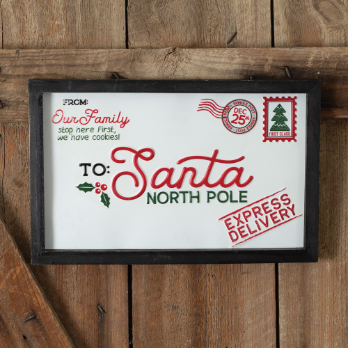 Send Letters to Santa Claus Wall Sign - Perfect for Christmas Decor Send Letters to Santa Claus Wall Sign - Perfect for Christmas Decor