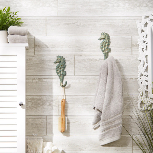Coastal Seahorse Wall Hook Set of 2 - Decorative Nautical Hooks for Hanging Coastal Seahorse Wall Hook Set of 2 - Decorative Nautical Hooks for Hanging