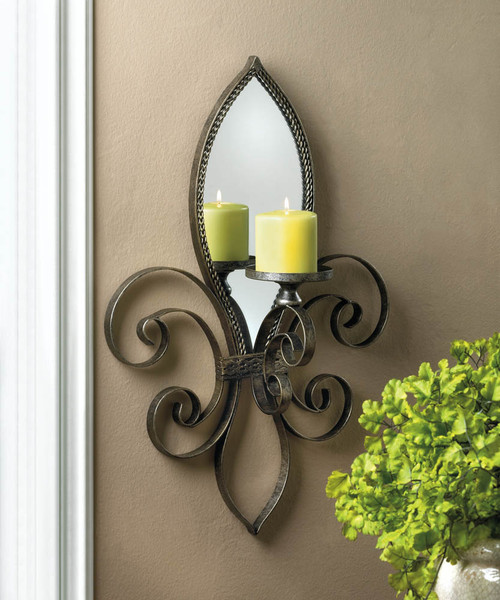 Fleur-De-Lis Mirrored Wall Sconce Fleur-De-Lis Mirrored Wall Sconce