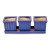 Set of 3 Blue Square Ceramic Small Planters - Ideal for Indoor and Outdoor Plants Set of 3 Blue Square Ceramic Small Planters - Ideal for Indoor and Outdoor Plants