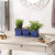 Set of 3 Blue Square Ceramic Small Planters - Ideal for Indoor and Outdoor Plants Set of 3 Blue Square Ceramic Small Planters - Ideal for Indoor and Outdoor Plants