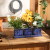 Set of 3 Blue Square Ceramic Small Planters - Ideal for Indoor and Outdoor Plants Set of 3 Blue Square Ceramic Small Planters - Ideal for Indoor and Outdoor Plants