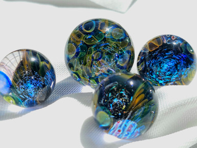 Fumed Murrine with Dichro Marbles - By Hefe Glass
