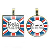 Union Jack Silver Pet ID Tags