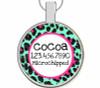 Leopard Print Silver Pet ID Tags