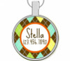 Preppy Argyle Silver Pet ID Tags