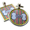 Retro Dots with Dog Bone Silver Pet ID Tags