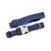 Engraved Buckle Denim Cotton Personalized Dog Collars