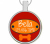 Red Doggy Nameplate Silver Pet ID Tags