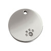 Diamante Circle Polished Stainless Steel Pet ID Tag