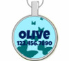 Blue Butterflies Silver Pet ID Tags