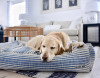 Textured Linen Lounge Dog Bed