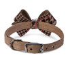 Susan Lanci Chocolate Glen Houndstooth Nouveau Bow Collar