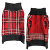 Knit Plaid Turtleneck Sweater