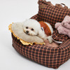 Louisdog Browny Check Moon Pillow