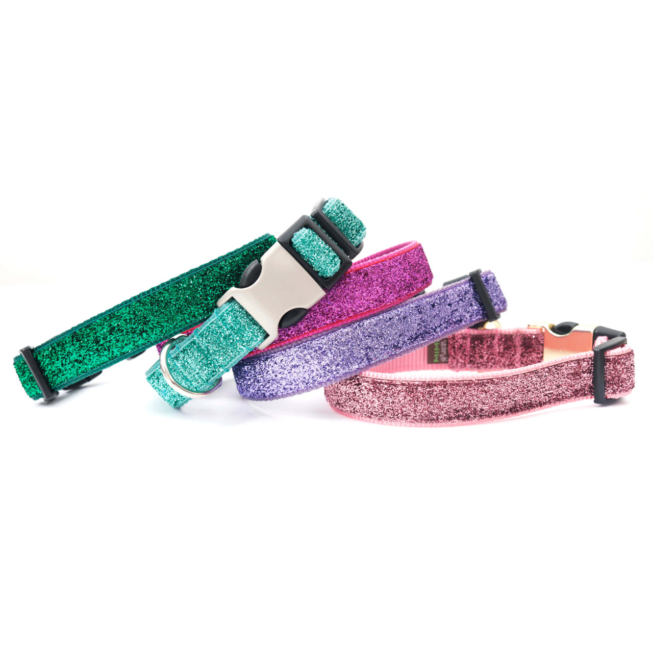 Engraved Buckle Sparkly Mermaid Glitter Personalized Dog Collars