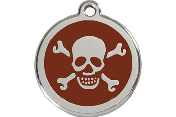 Skull & Crossbones Stainless Steel Enamel ID Tag