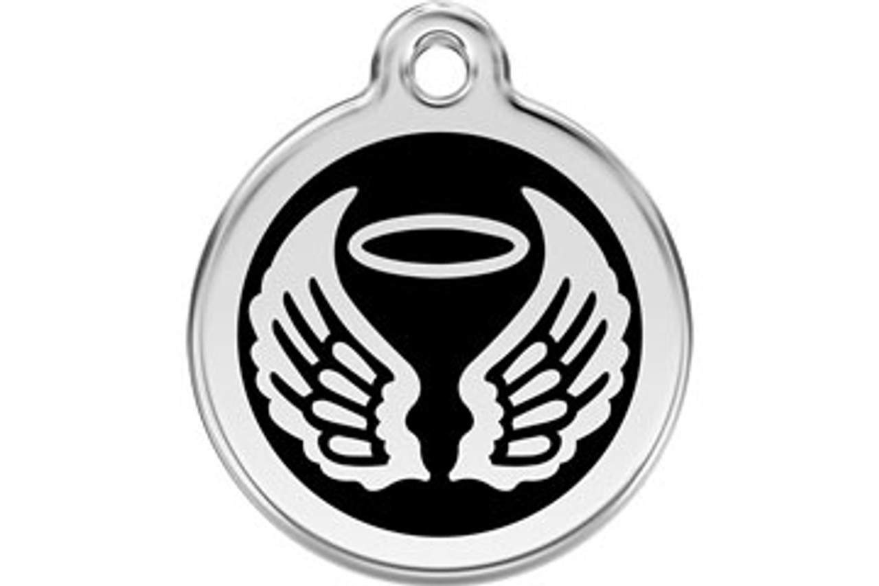 Angel Wings Stainless Steel Enamel ID Tag