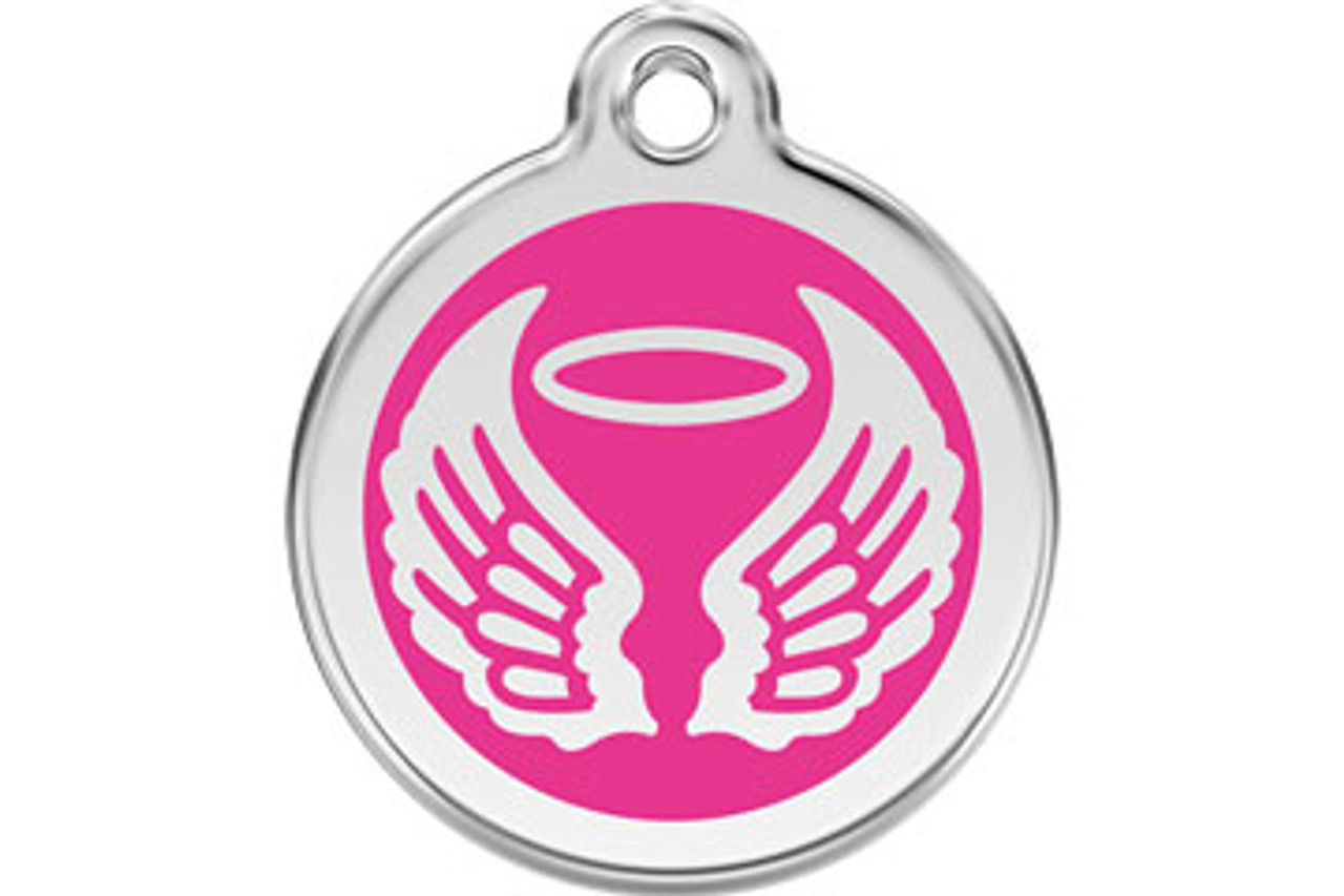 Angel Wings Stainless Steel Enamel ID Tag