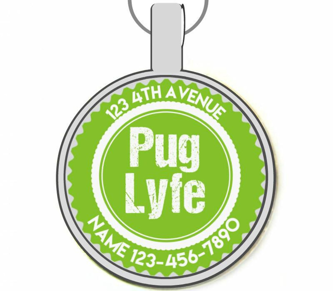 Pug Lyfe Silver Pet ID Tags