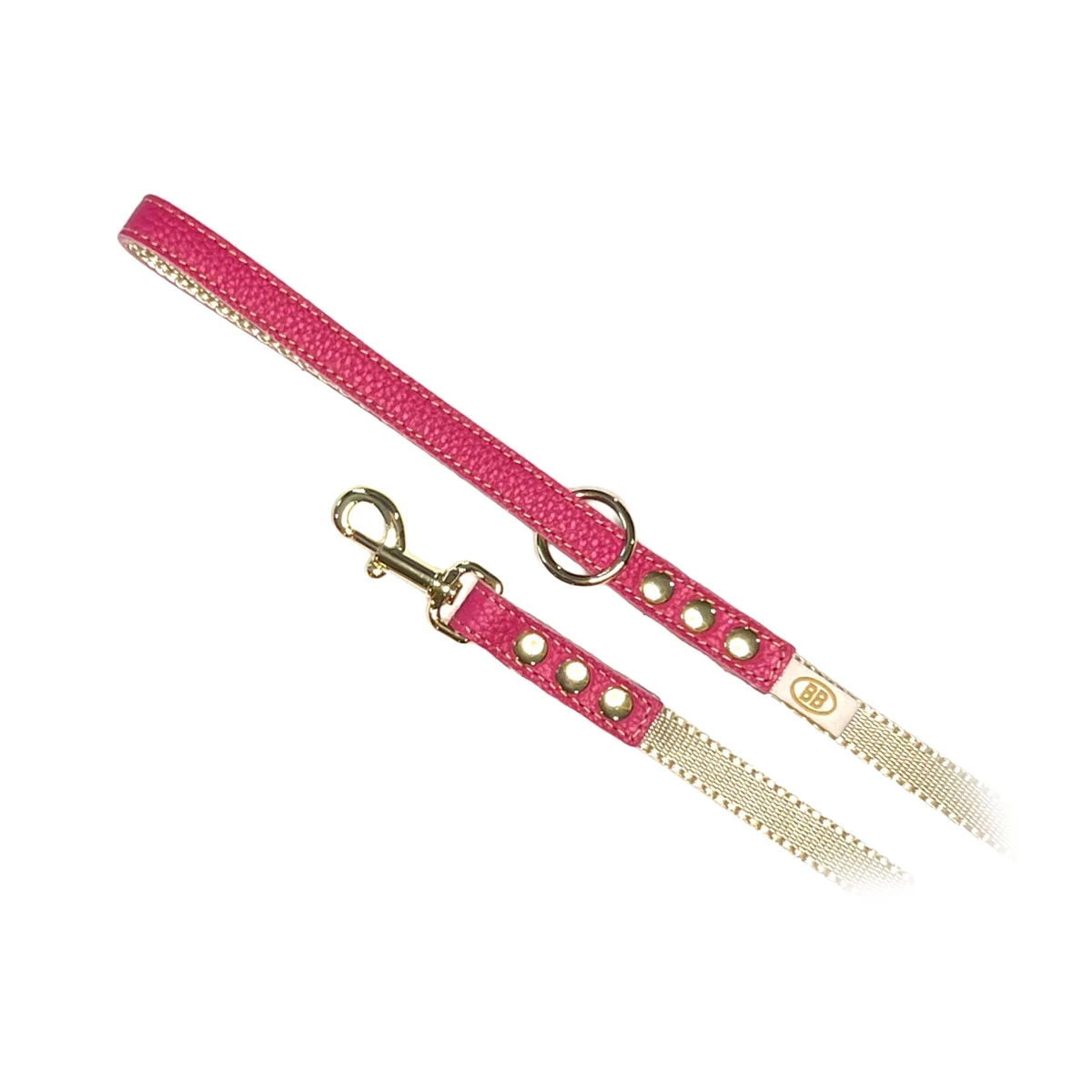 Imperial Pink Leather/Nylon Leash 1/2"