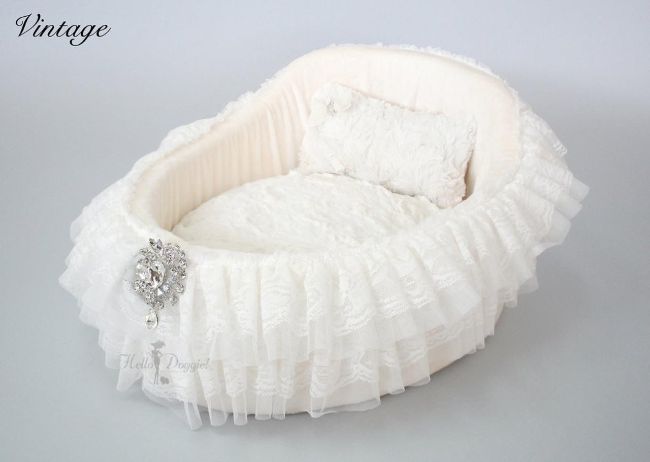 Luxurious Lace Dog Crib Bed