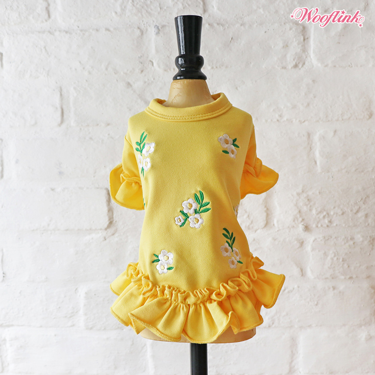 Wooflink Floral Embroidery Mini Dress