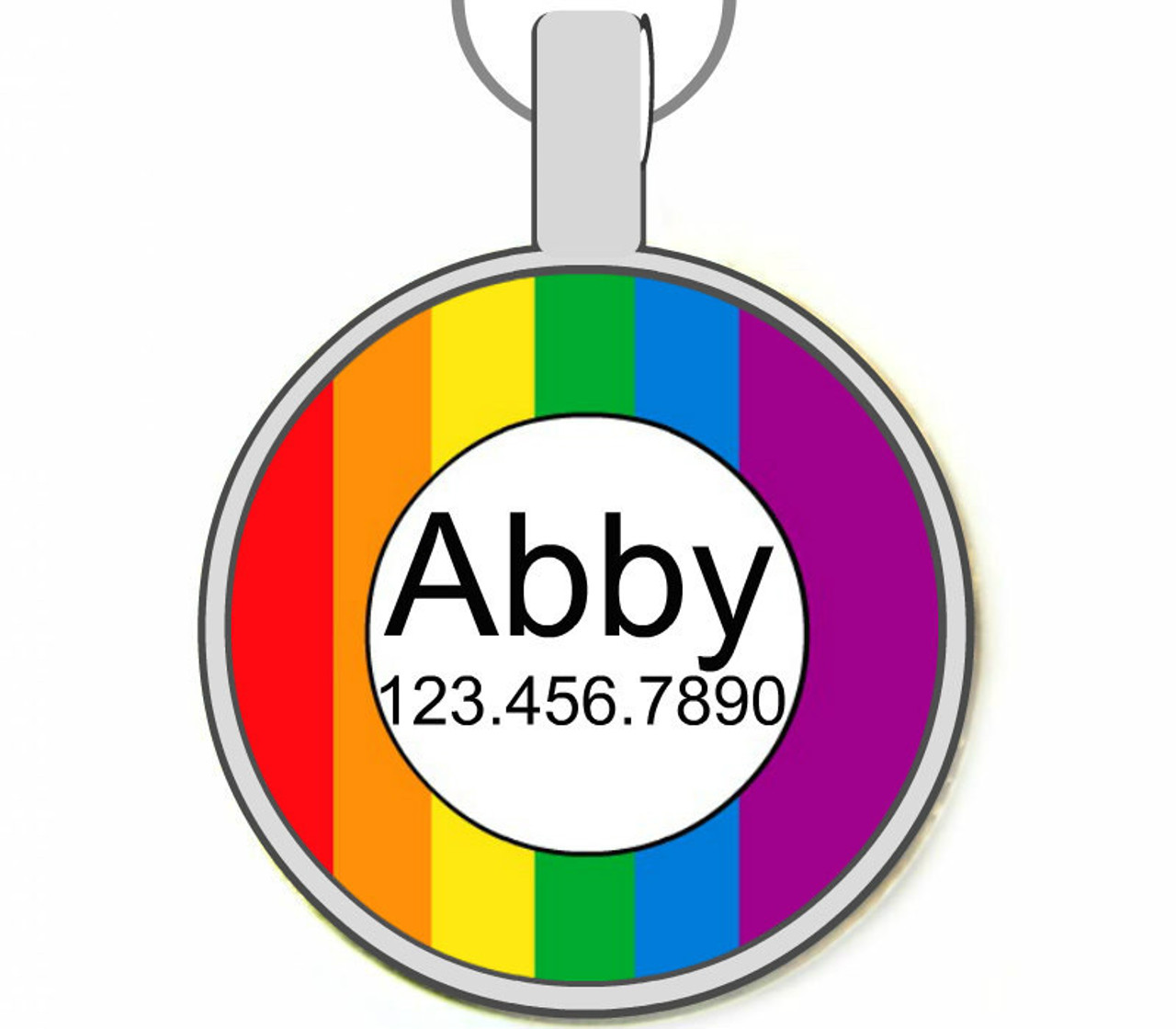 Colors of the Rainbow Silver Pet ID Tags