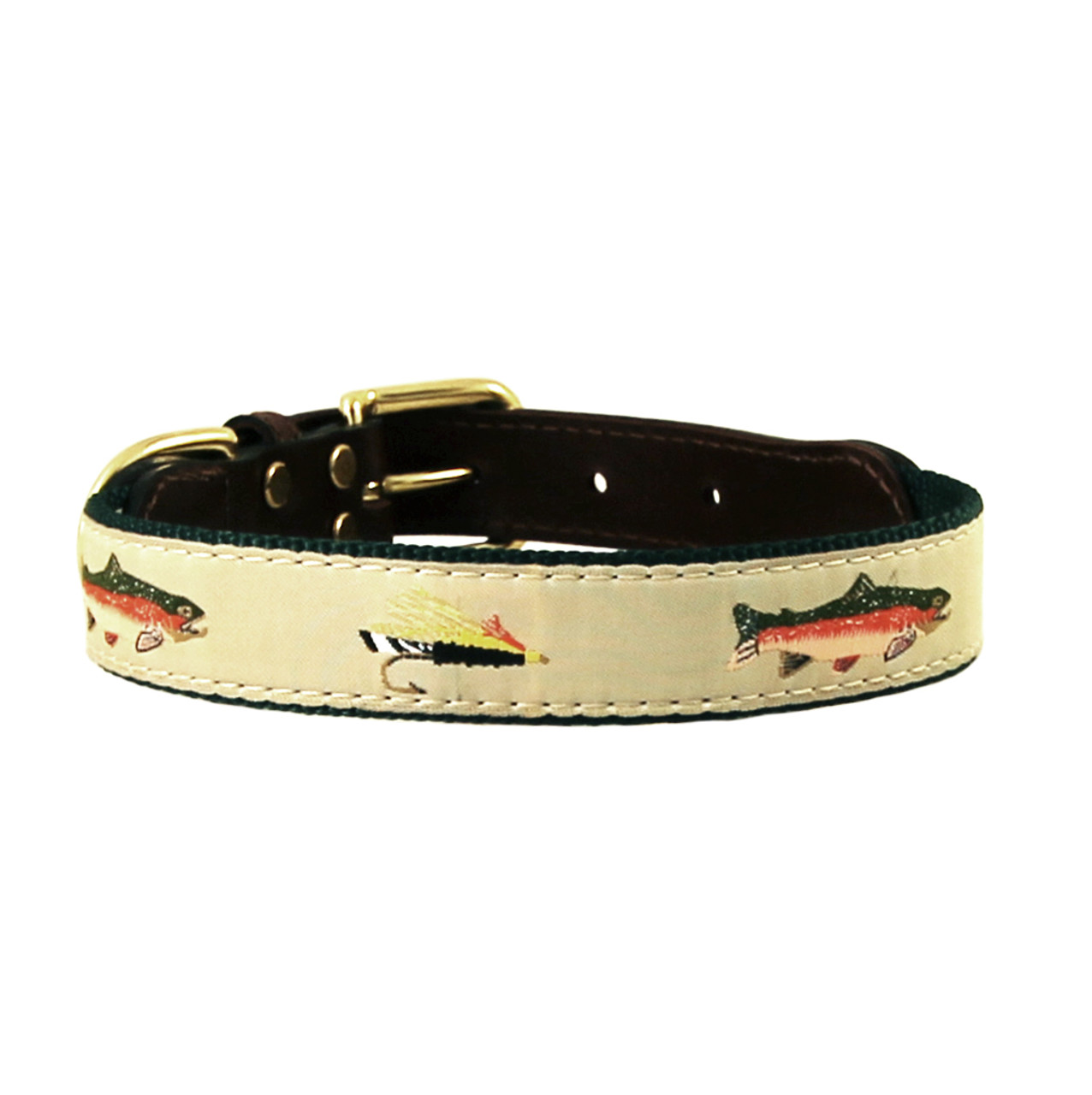 American Traditions Leather and Ribbon Dog Leash