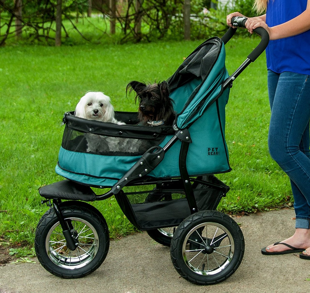 Double clearance doggy stroller