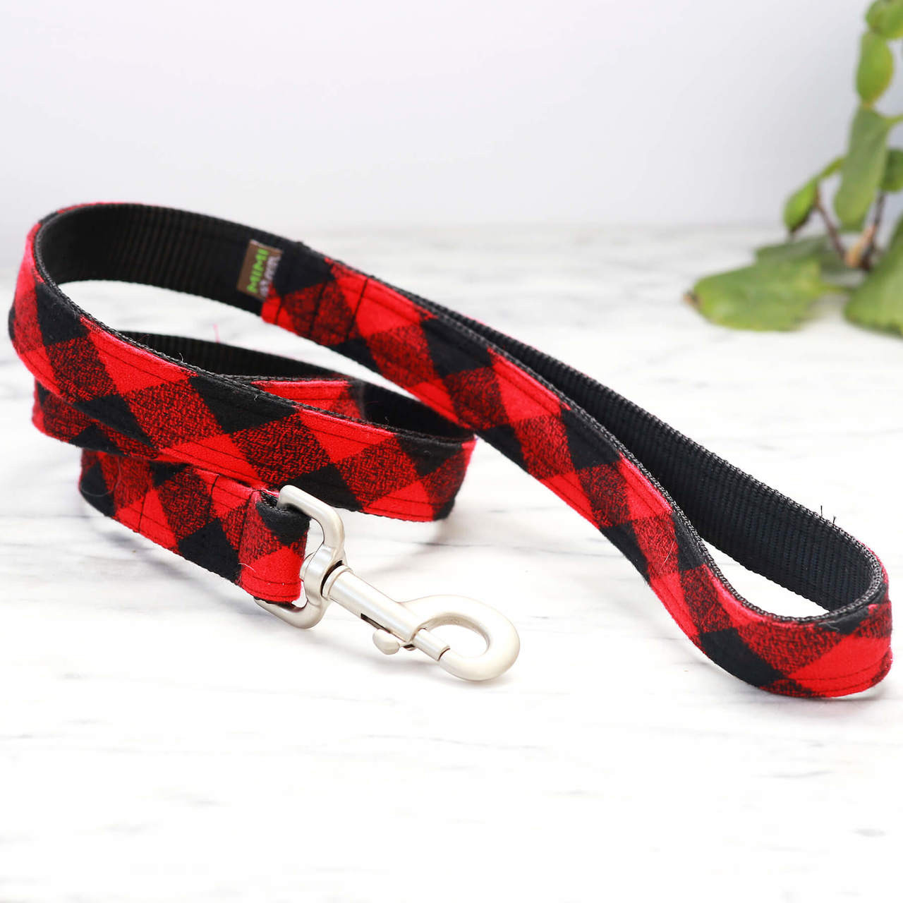 Engraved Buckle Flannel Personalized Dog Collars