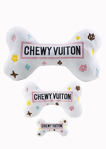 White Chewy Vuiton Bone Toy
