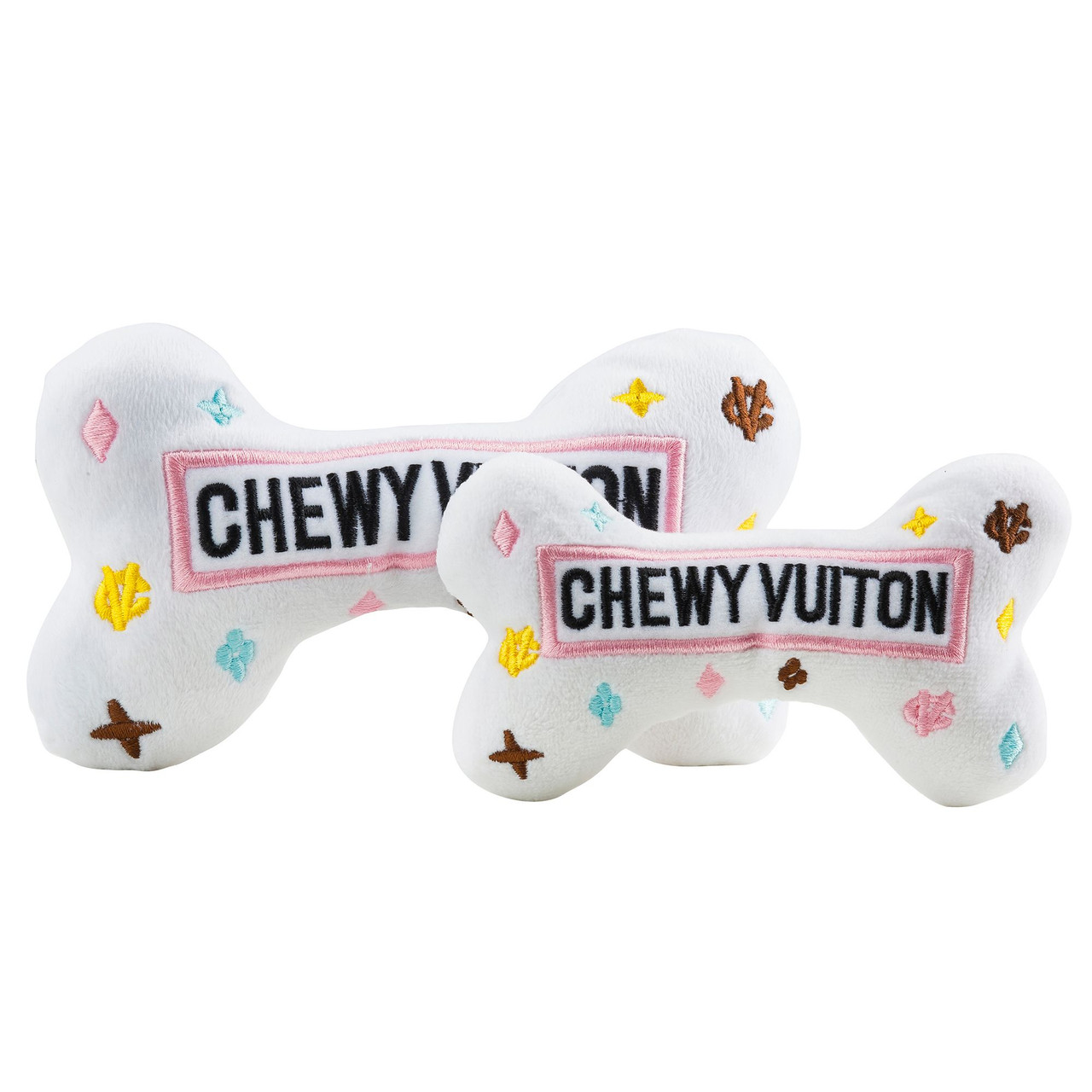 White Chewy Vuiton Bone Toy