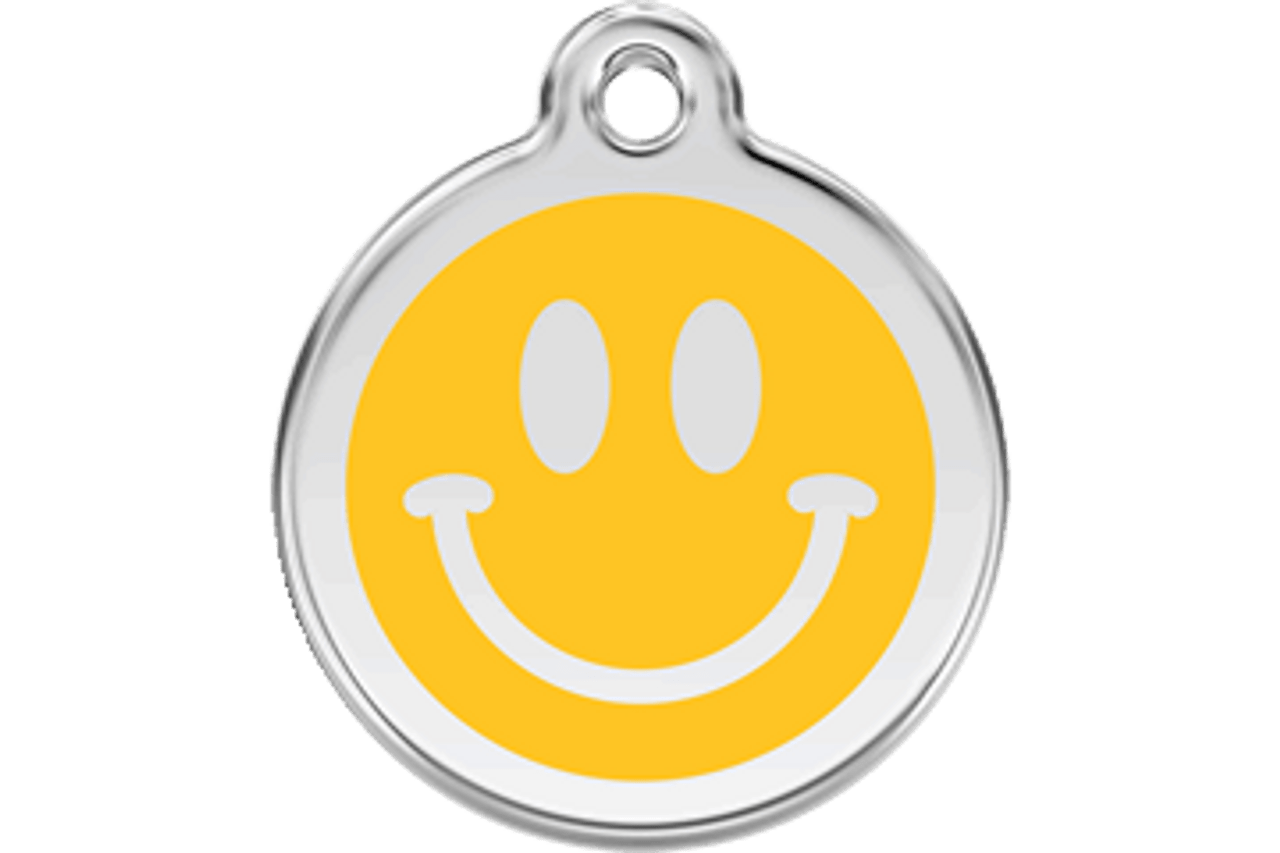 Smiley Face Stainless Steel Enamel ID Tag