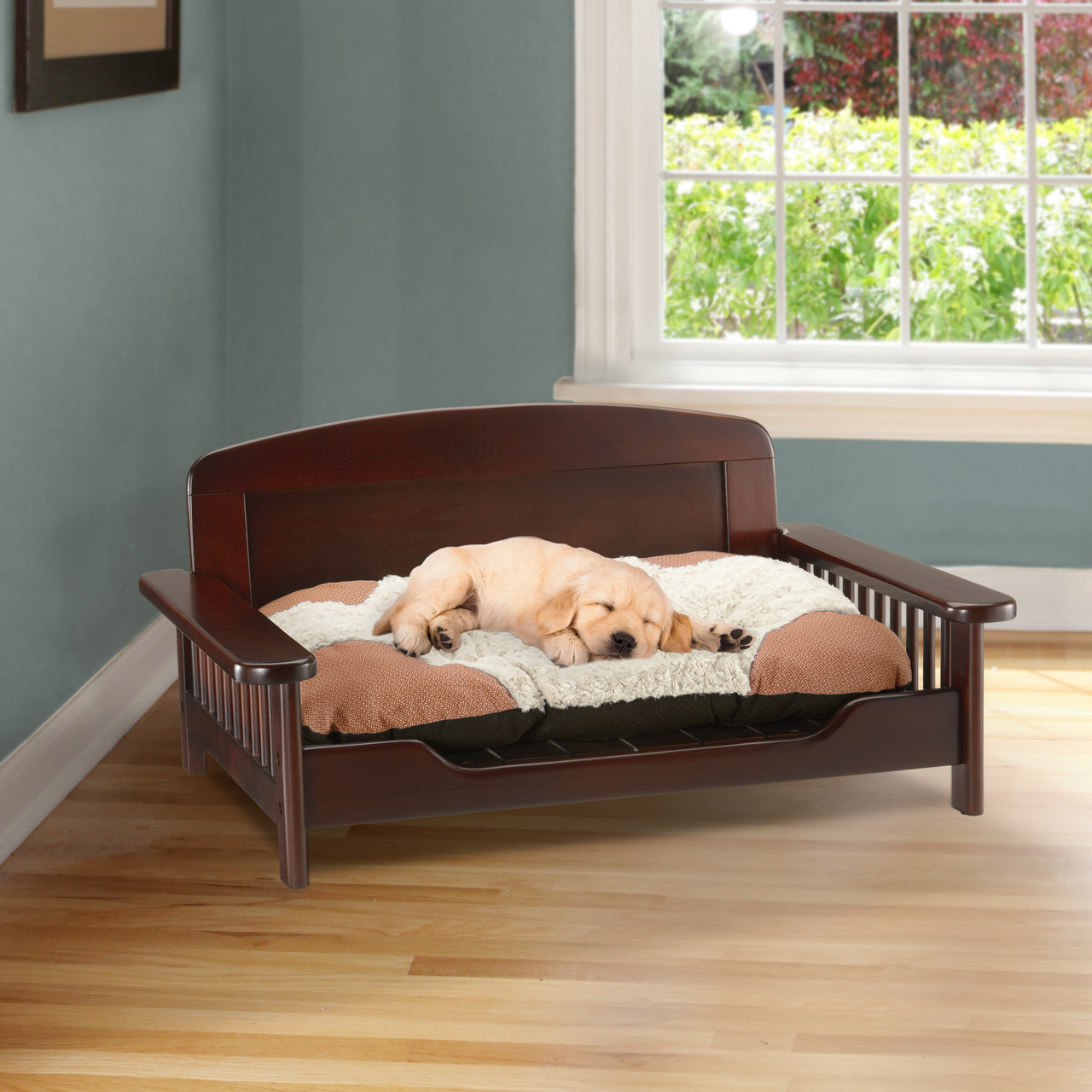 Dog shop wooden bed