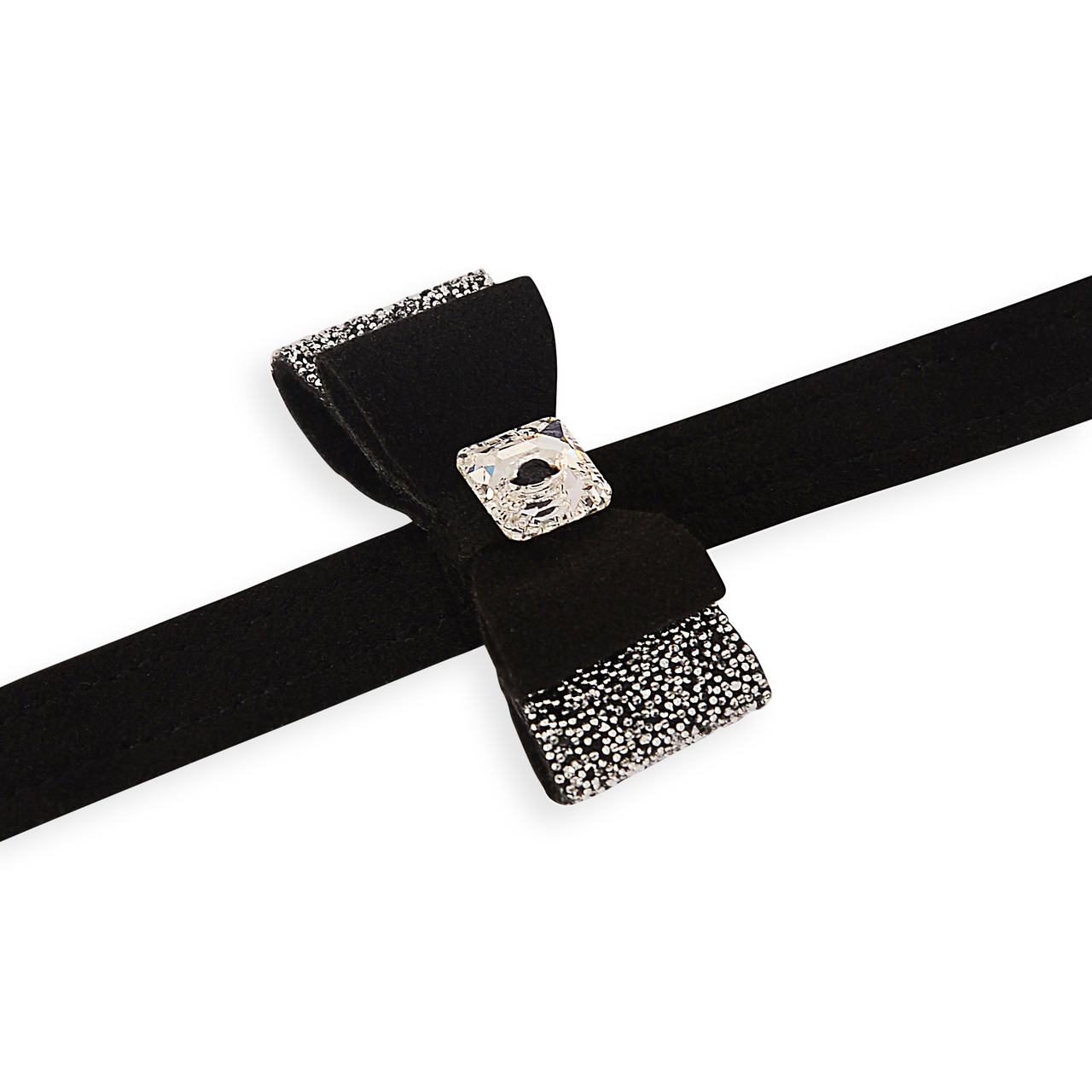 Susan Lanci AB Crystal Stellar Big Bow Ultrasuede Leash