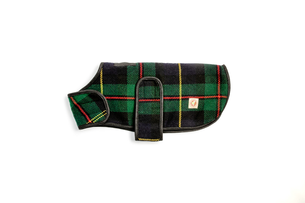 Navy Tartan Plaid Blanket Coat