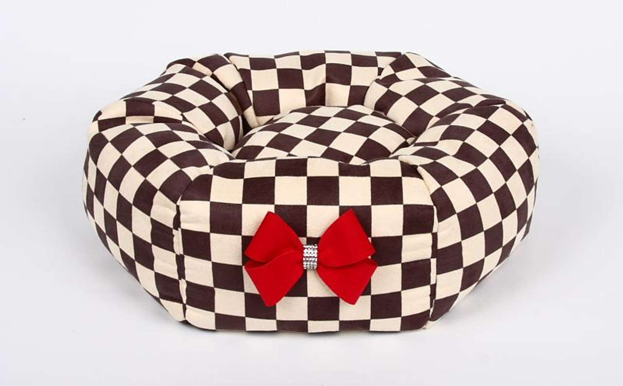 Susan Lanci Windsor Check Bed with Red Nouveau Bow