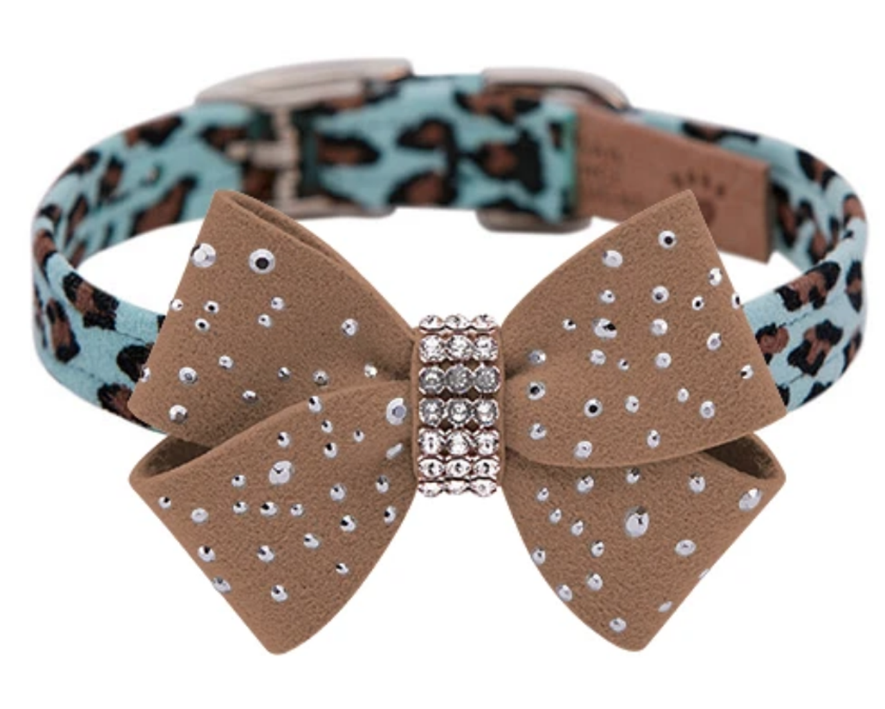 Susan Lanci Silver Stardust Nouveau Bow Collar- Jungle Prints Base