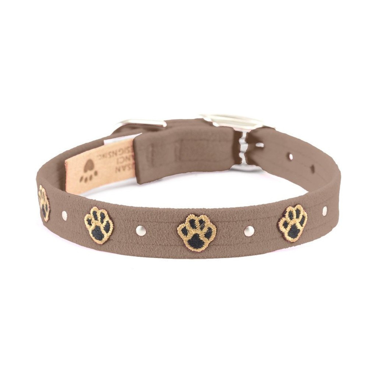 Susan Lanci Embroidered Paws Collar with Studs