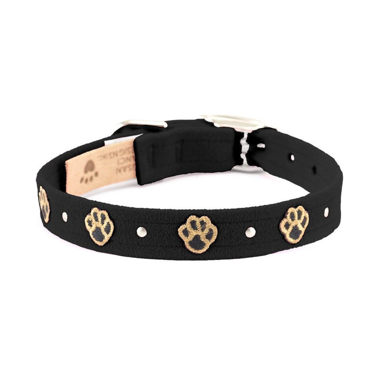 Susan Lanci Embroidered Paws Swarovski Dog Collar