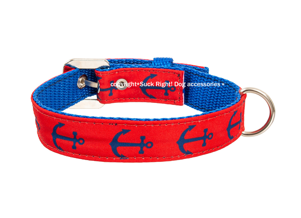 Anchor Red/Blue Textile Collar